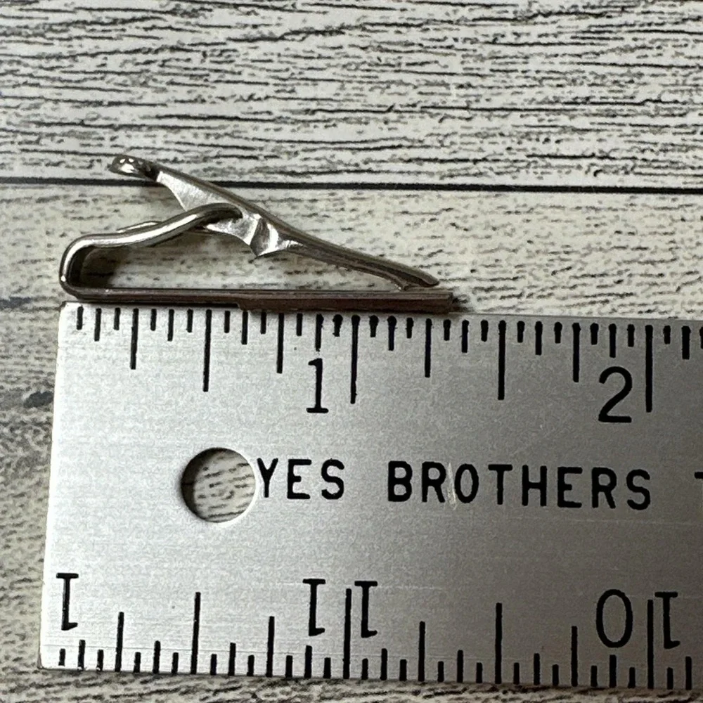 Swank Silvertone Tie Clip Bar Stamped‎ Vintage